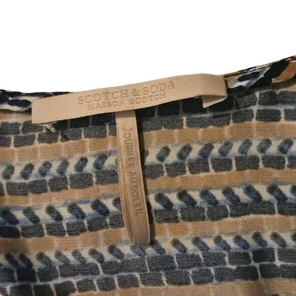 Scotch & Soda L Maxi Dress Journee Au Soleil Abstract Artsy Tiered Flowy Corp - Picture 5 of 11